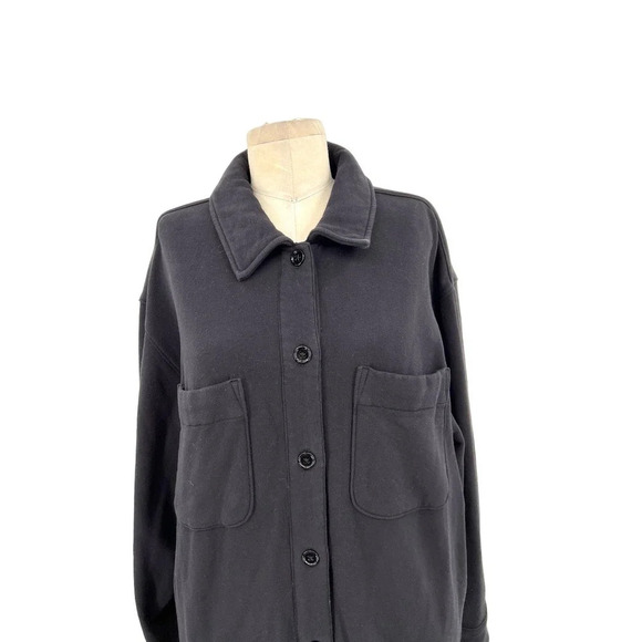 Athleta Retroplush Shirt Jacket in Black Shacket Size Large - Picture 4 of 11